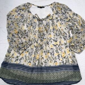 Sara Michelle layered summer print sheet blouse